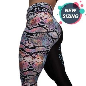 Feed me fight me snakeprint Leggings